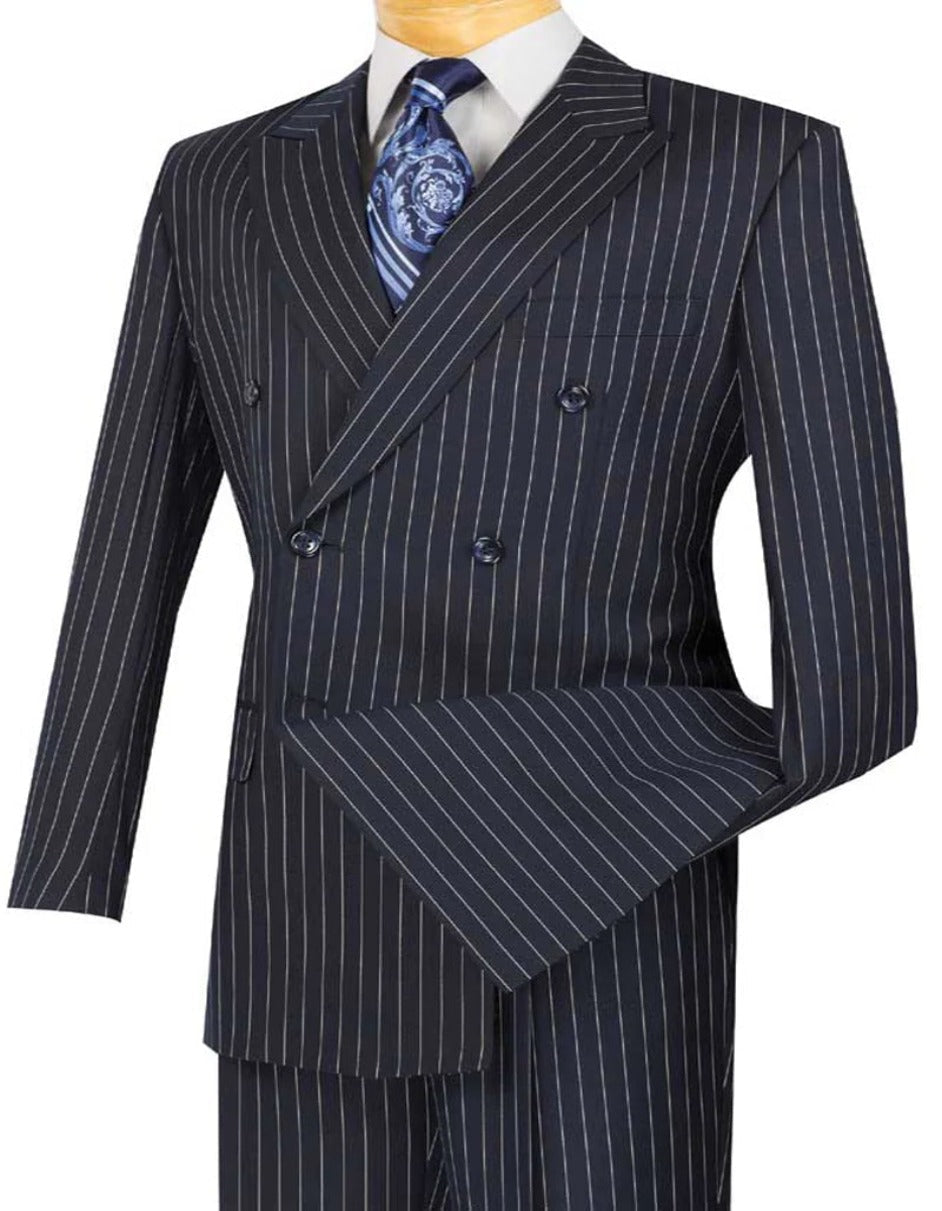 Bold Navy Pinstripe 1920s Suit for Men