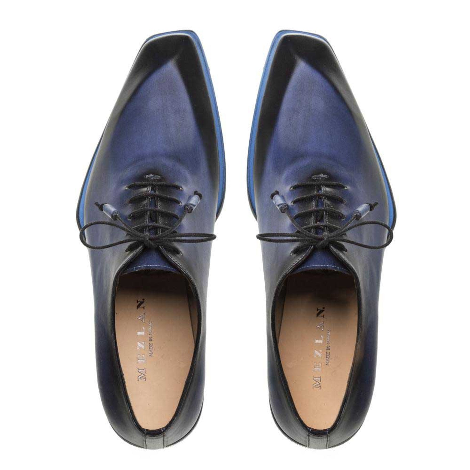 Navy Asymmetric Plain Toe Oxford by Mezlan