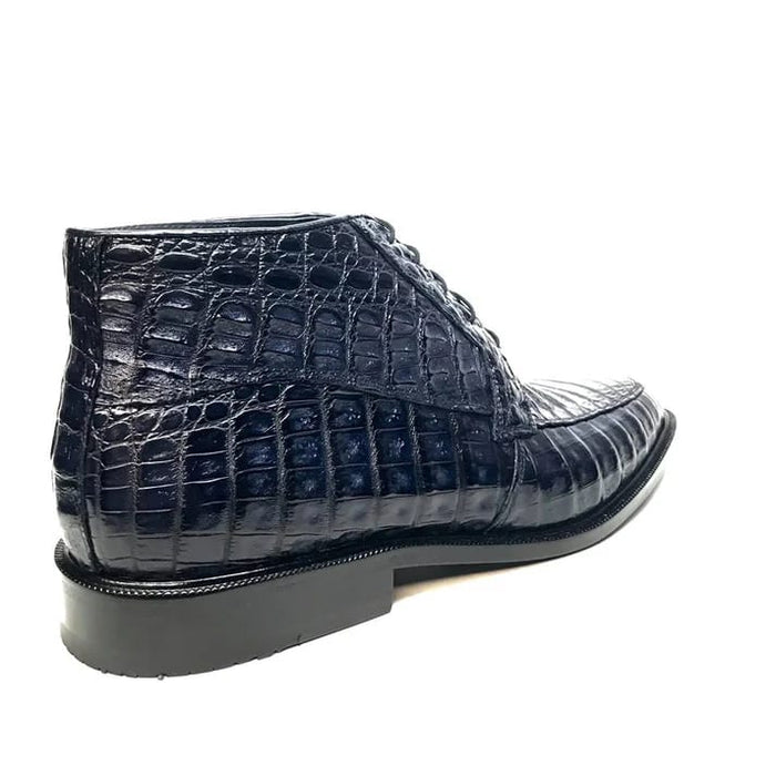 Los Altos Crocodile Lace-Up Dress Ankle Boots