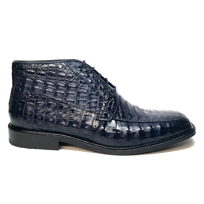 Los Altos Crocodile Lace-Up Dress Ankle Boots