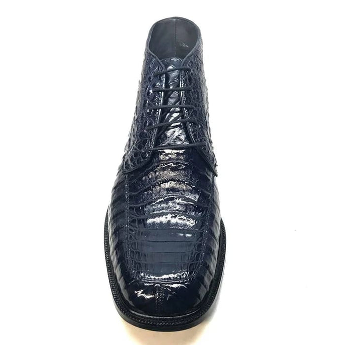 Los Altos Crocodile Lace-Up Dress Ankle Boots