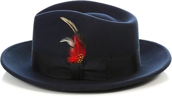 Gangster Navy Blue Wool Crushable Fedora