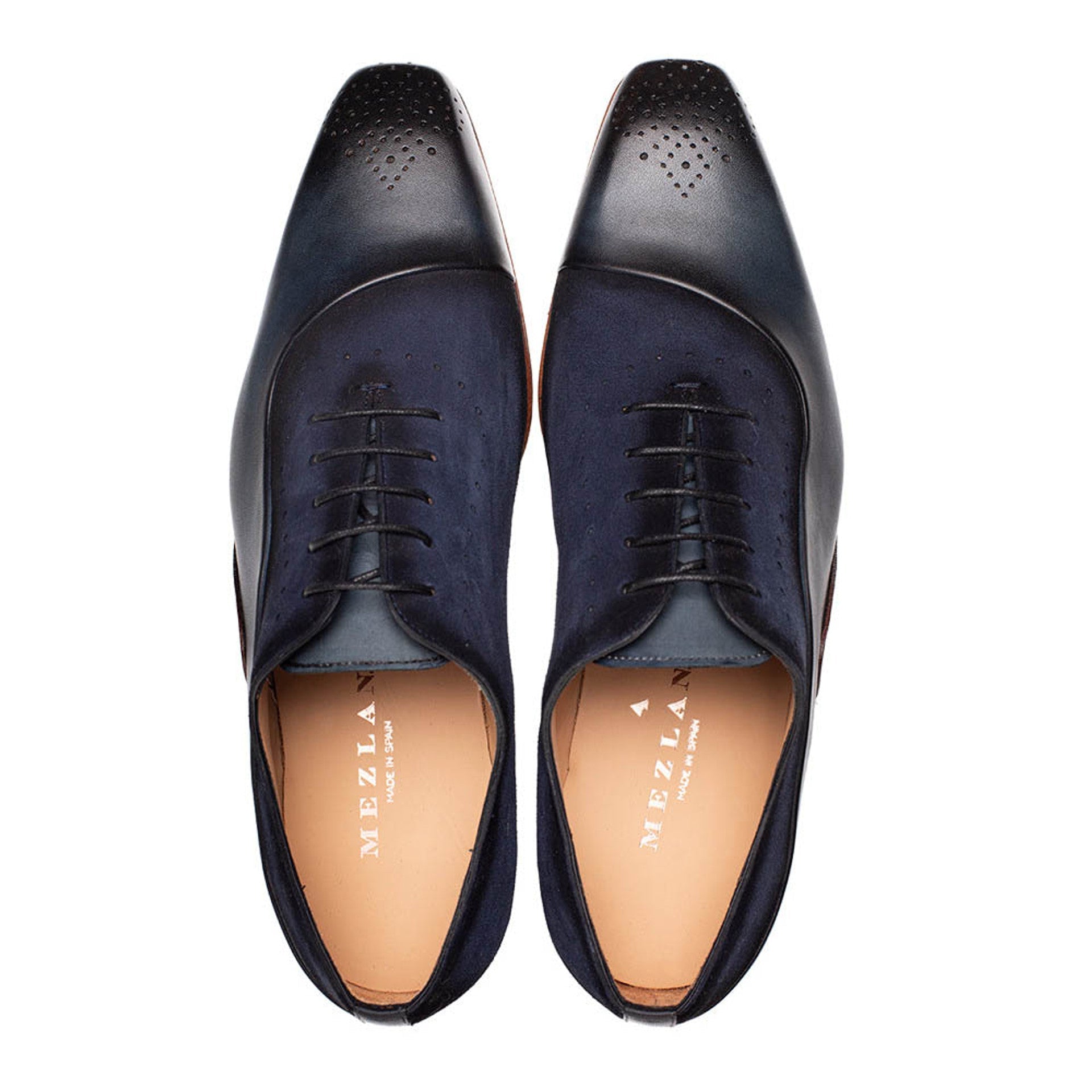 Mezlan Affari Navy Medallion Toe Oxford Shoes