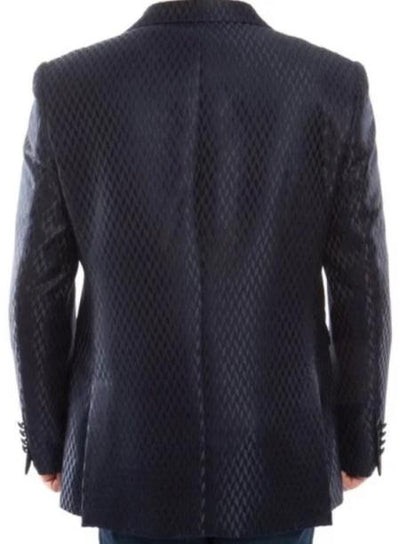 Navy Blue and Gold Trim Tuxedo Jacket