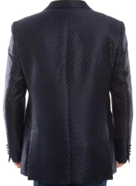 Navy Blue and Gold Trim Tuxedo Jacket