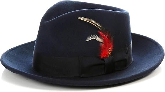 Gangster Navy Blue Wool Crushable Fedora