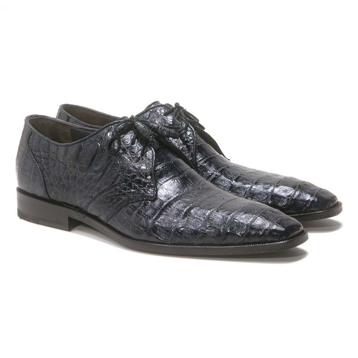Navy Caiman Crocodile Belly Oxford Shoes