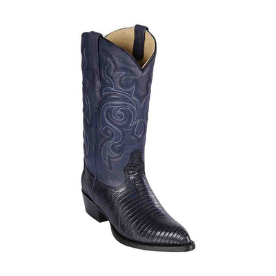 Men's Navy Teju Lizard J-Toe Boots by Los Altos