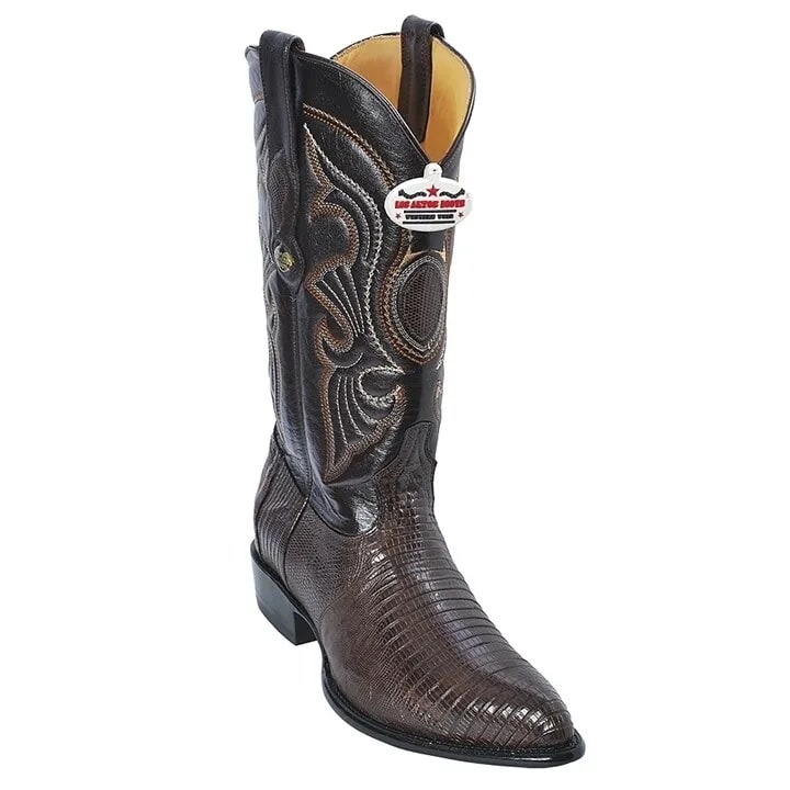 J Toe Cowboy Boots in Brown Teju Lizard