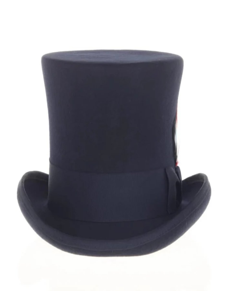 Victorian Steampunk Felt Top Navy Hat
