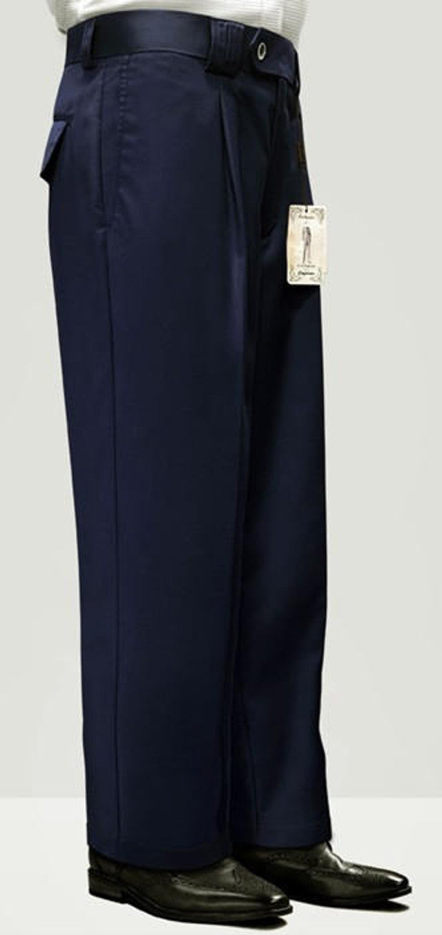 Mens Navy Wool Wide Leg Pants by Alligator Warehouse