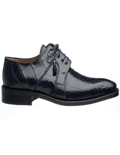 Ferrini Alligator Plain Toe Dress Shoe Navy