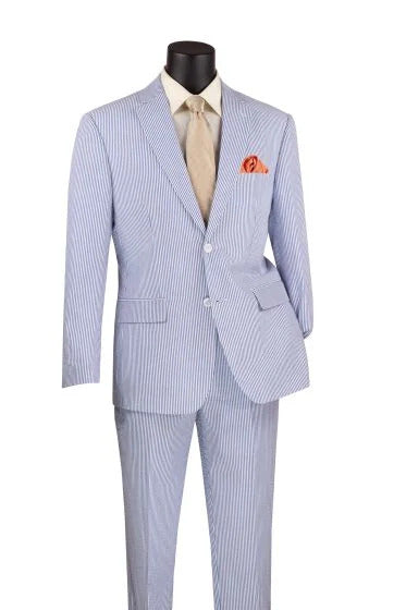 Vinci Black Seersucker Two Piece Suit