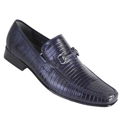 Los Altos Navy Teju Lizard Loafers
