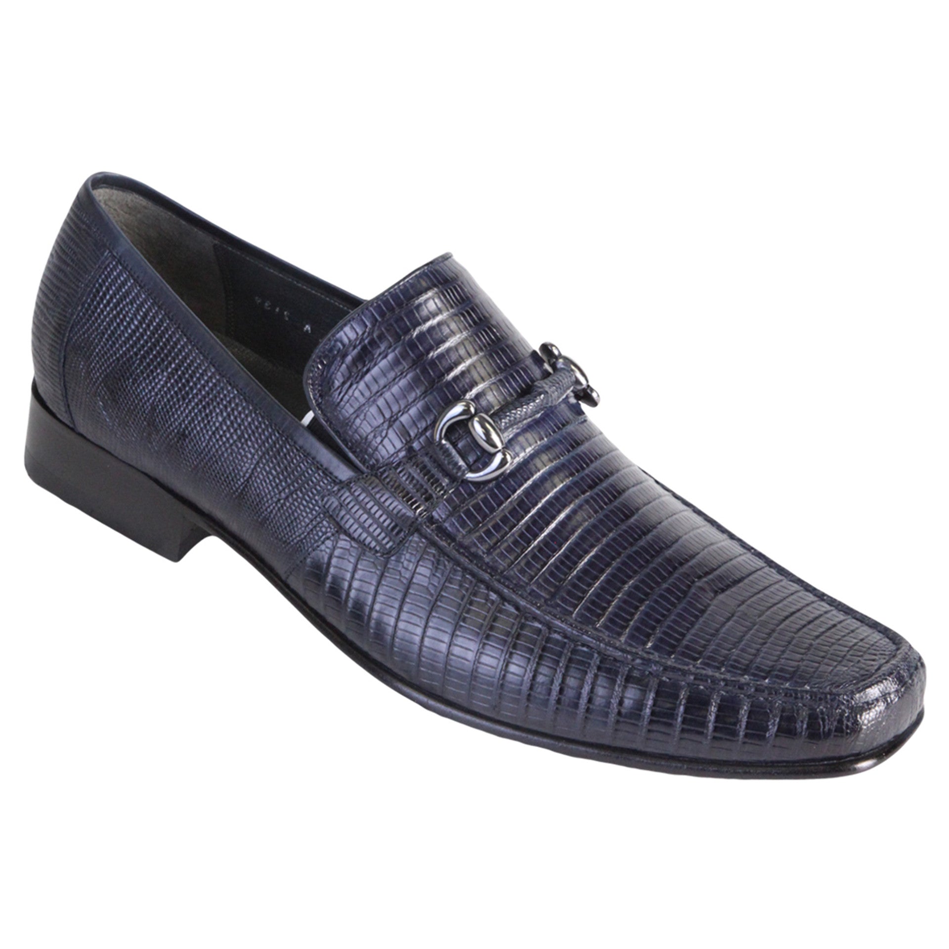 Los Altos Navy Teju Lizard Loafers