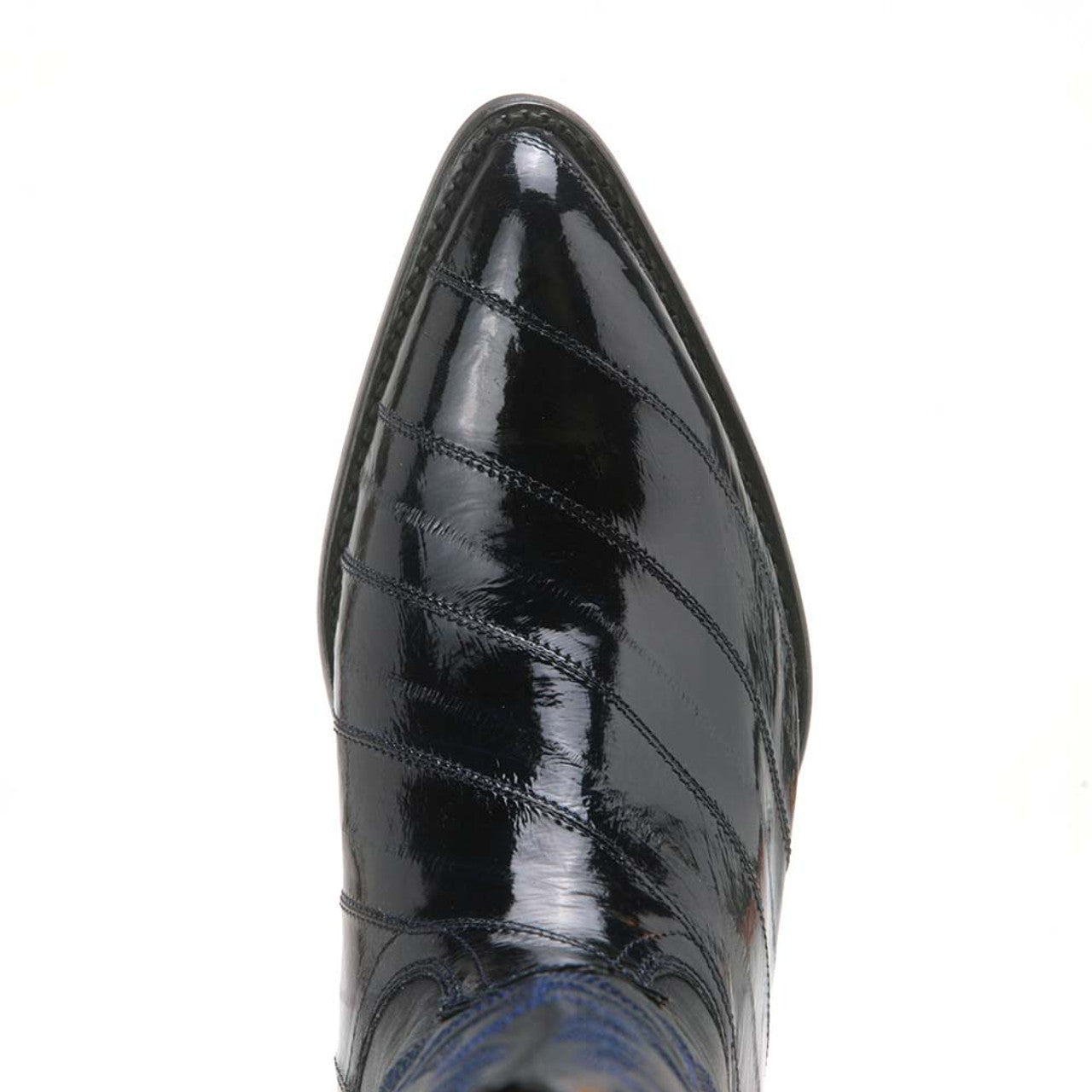 Navy Blue Eel Skin J Toe Boots by Los Altos