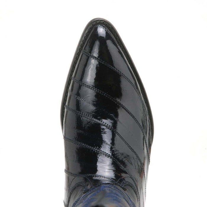 Navy Blue Eel Skin J Toe Boots by Los Altos