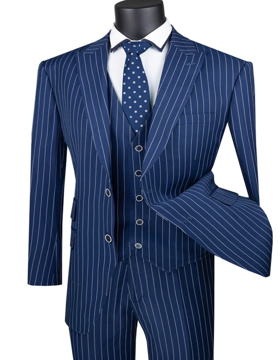 1920s Navy Pinstripe Men's Suit