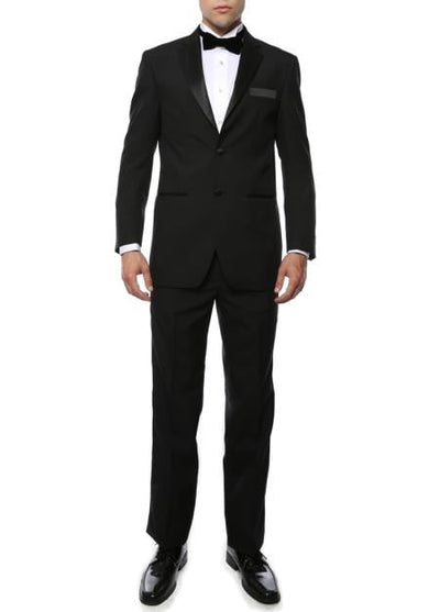 Men's Black Satin 2 Piece Polyester Fully Lined Tuxedo Suit
