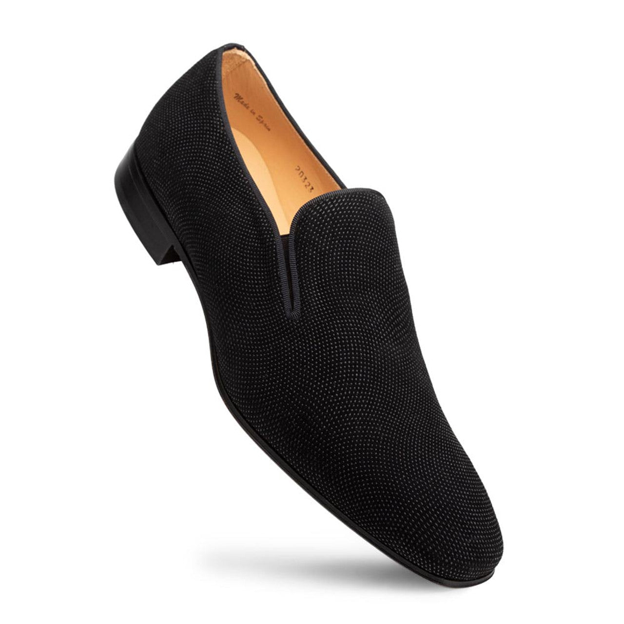 Notte Black Glass Suede Slip On Shoes by Mezlan