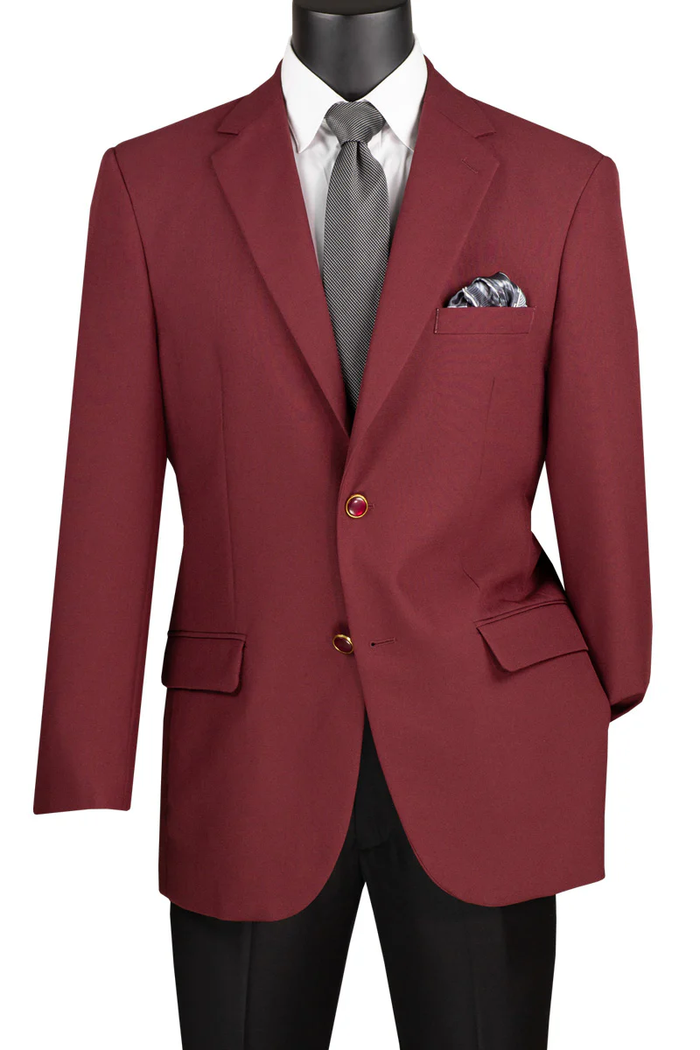 Rich Burgundy Poplin Blazer for Men – Classic Fit Evening Club Jacket