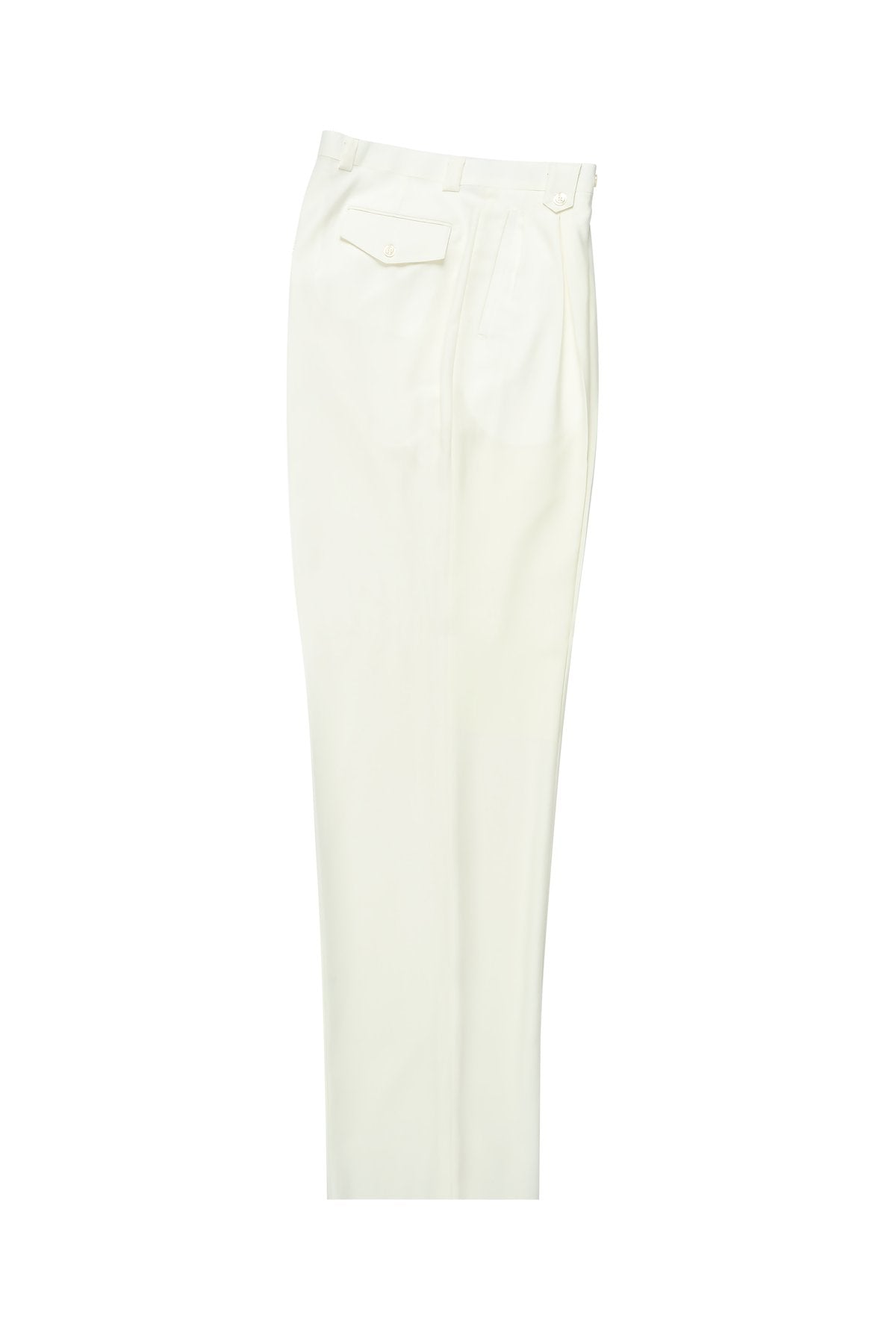 Tiglio Luxe Offwhite Wide Leg Pure Wool Pants