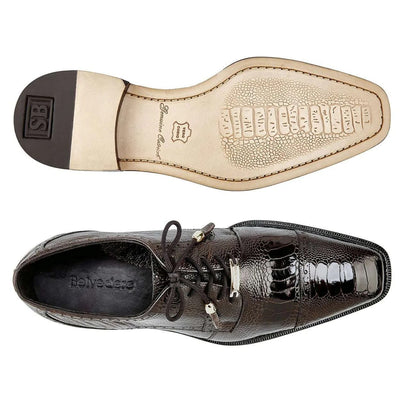 Belvedere Batta Chocolate Ostrich Oxfords