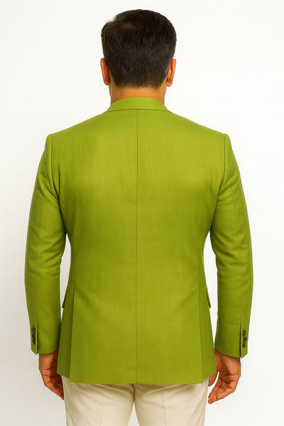 Cotton Blazer - Mens Summer Sport Coat - Light Green Lime Color