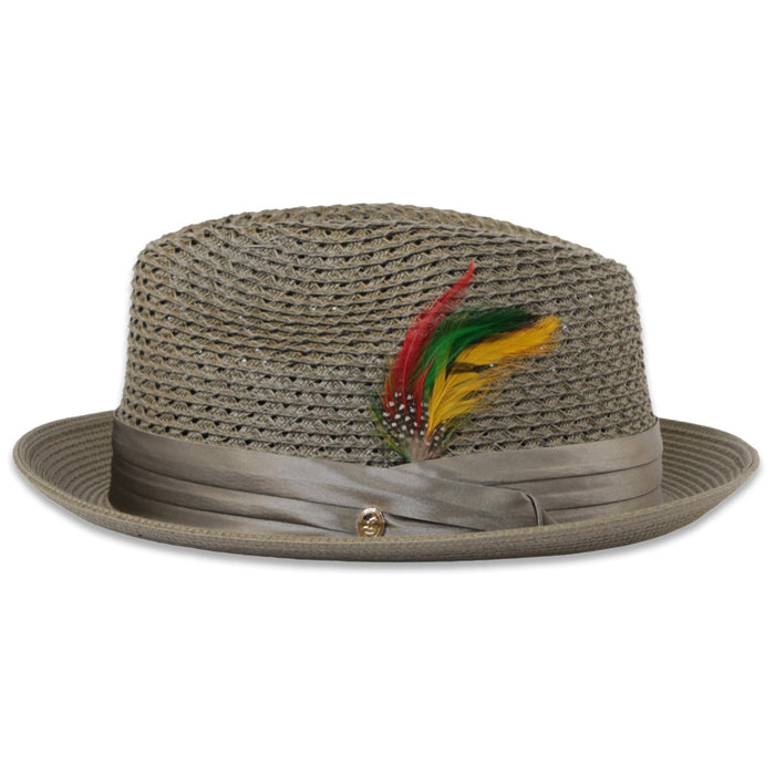 Castor Crushable Straw Fedora Olive