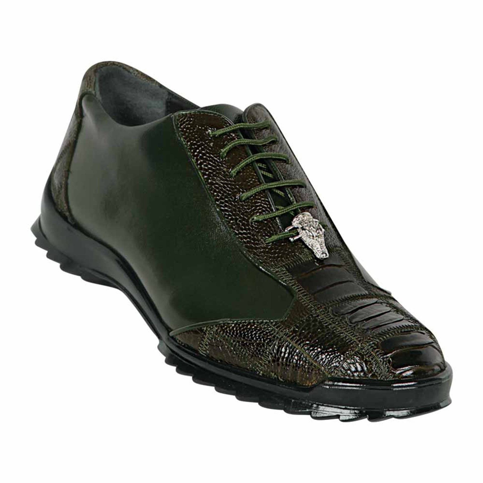 Los Altos Olive Ostrich Leg Sneakers