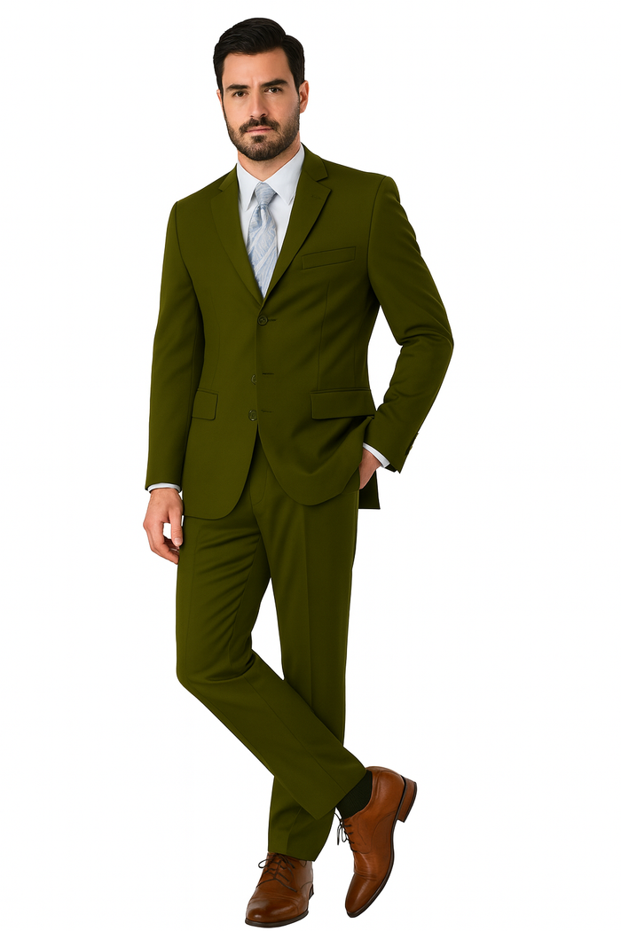 Milano Moda 3-Button Navy Suit for Men