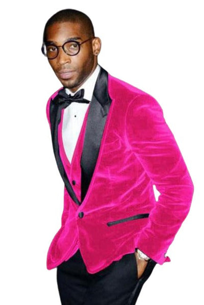 Hot Pink Men's Cheap Priced Velvet ~ Velour Clearance Big And Tall Blazers Blazer / Sport Coat