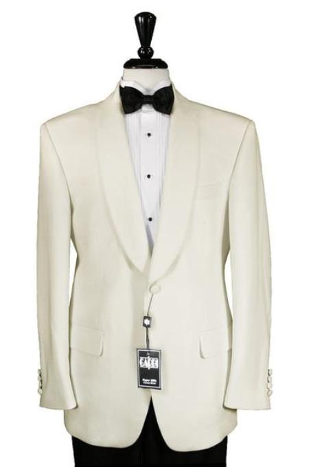 Men's Ivory 1 Button Shawl Dinner Jacket