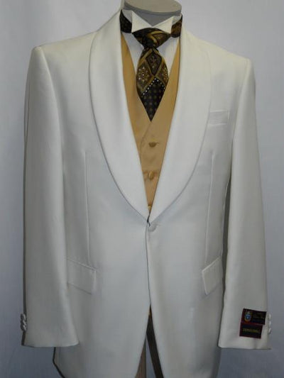 Men's Ivory Dinner Jacket Shawl Collar Formal Wear One Button