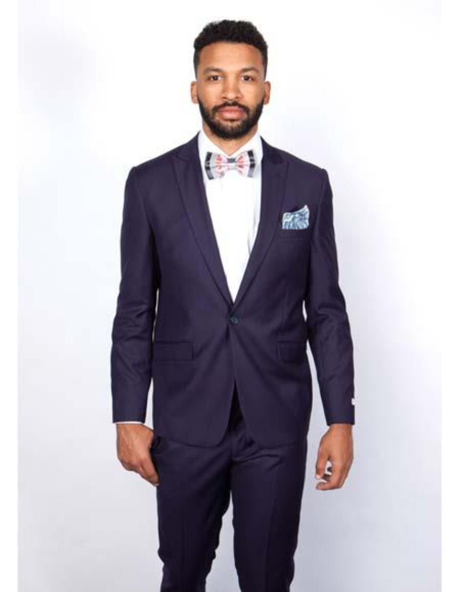 Tapered Plum Wool Suit by Rossi Man
