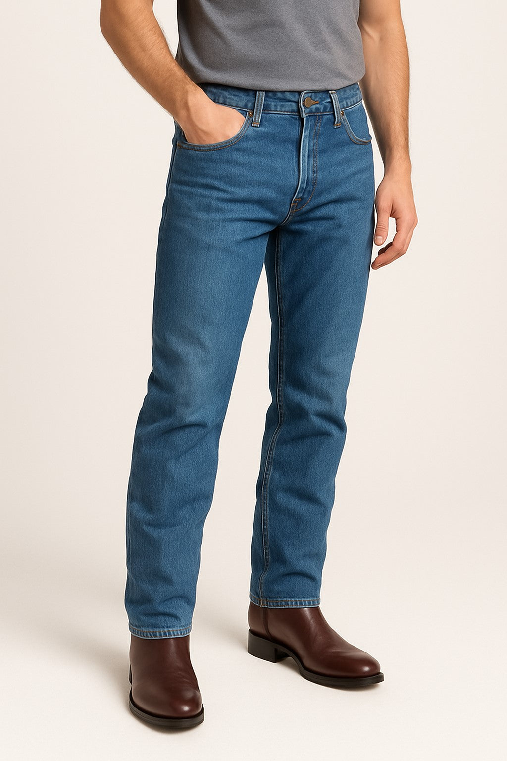 Men's Original Michel Genuine Deer Leather Brown Pull On Roper With Leather Sole Dress Cowboy Boot Cheap Priced For Sale Online