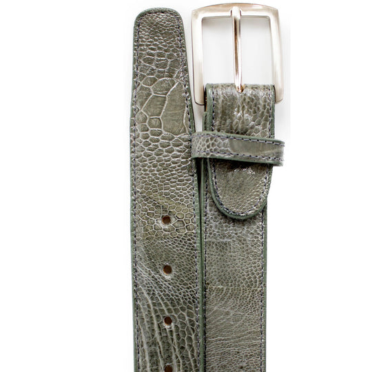 Men's Gray Ostrich Leg Belt 2000 by Alligator Warehouse