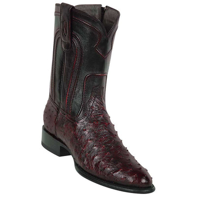 Los Altos Ostrich Brown Roper Toe Boots