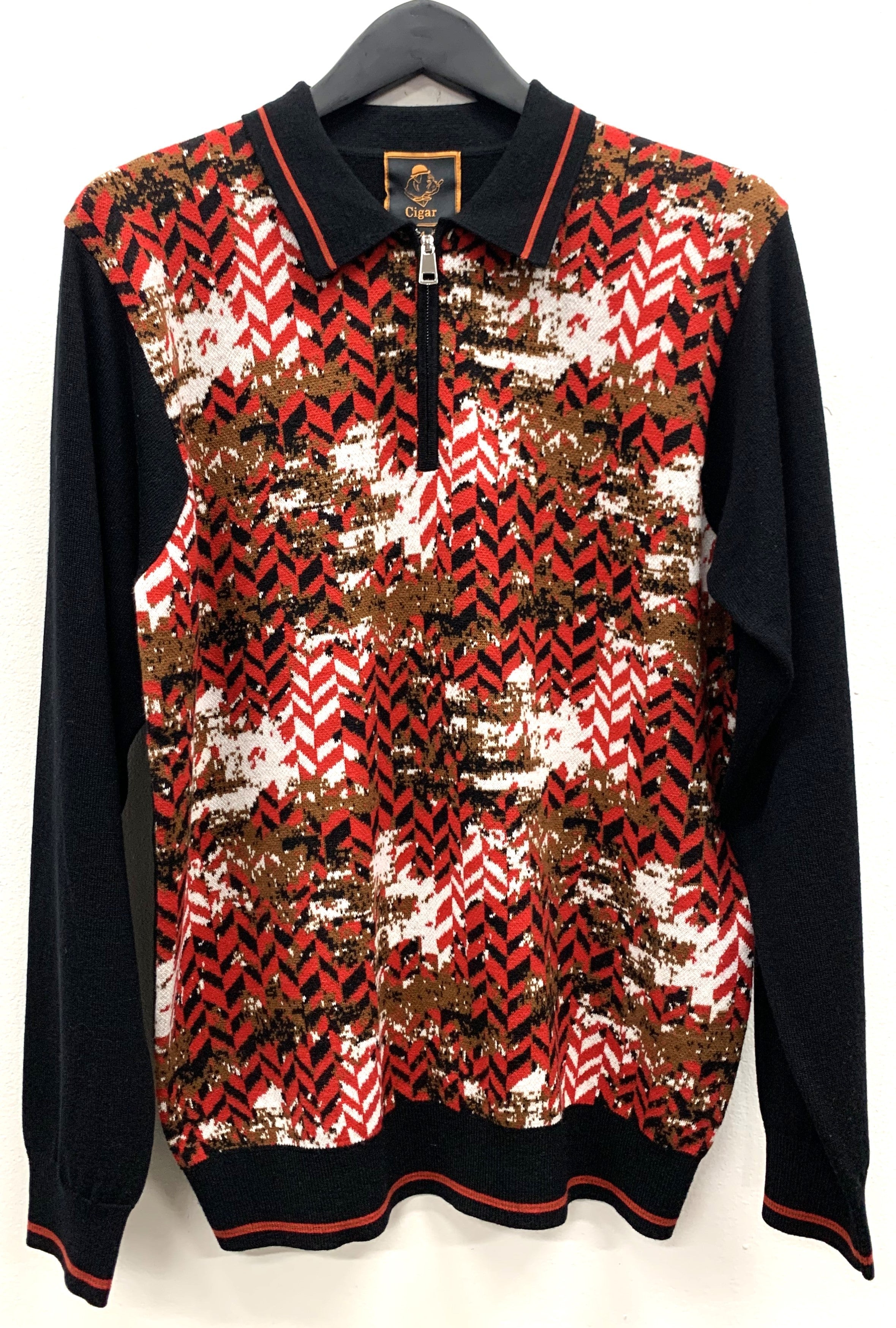 Cigar Couture Black 1/4 Zip Polo Sweater