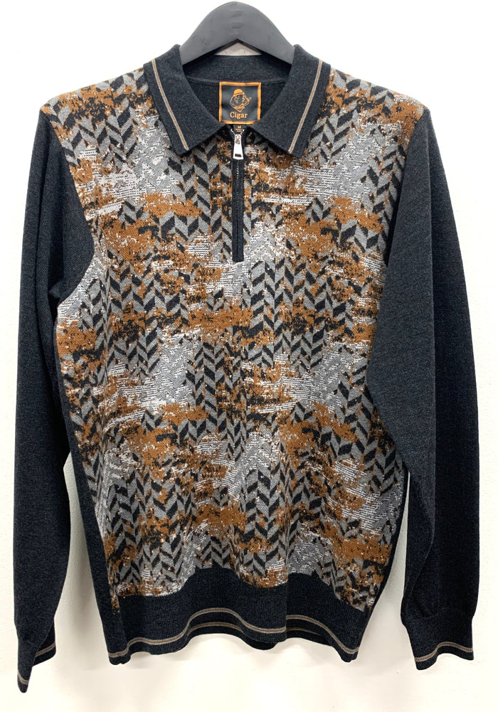 Cigar Couture 1/4 Zipper Polo Sweater