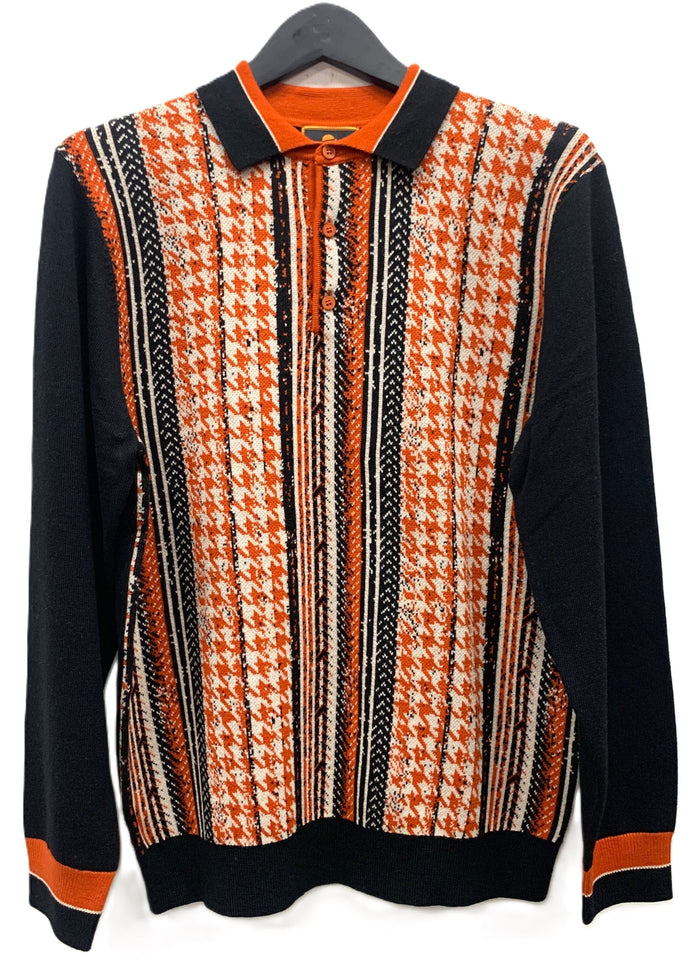 Cigar Couture 3 Button Polo Sweater Black