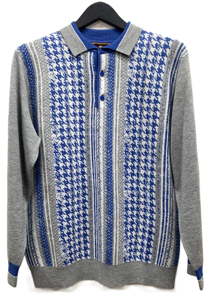 Cigar Couture 3 Button Pullover Sweater Grey