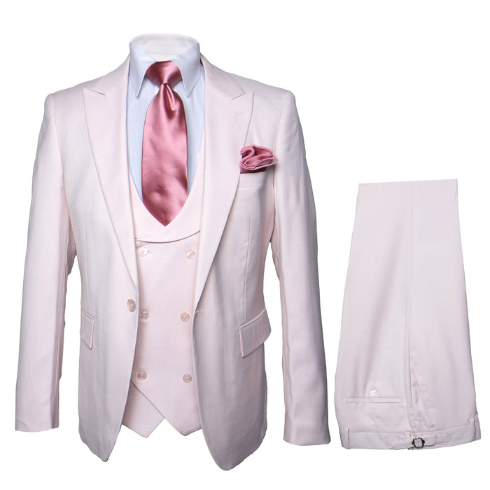 ROSSI MAN PAUL RM1397 Slim Fit Pink 3 Piece Suit