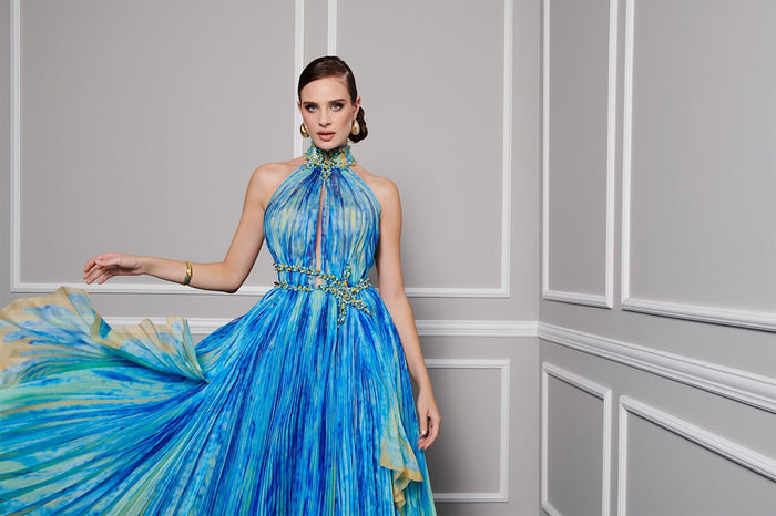 Fouad Sarkis 2822 Embroidered Organza Evening Dress