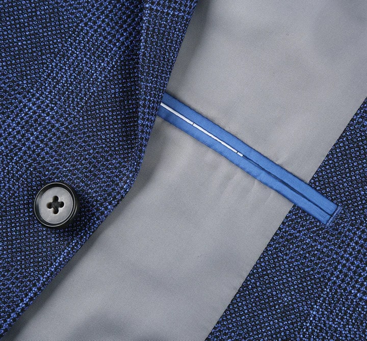 Men's Navy Windowpane Classic Fit Blazer