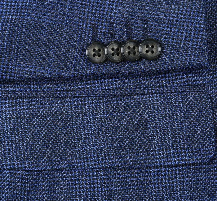 Men's Navy Windowpane Classic Fit Blazer