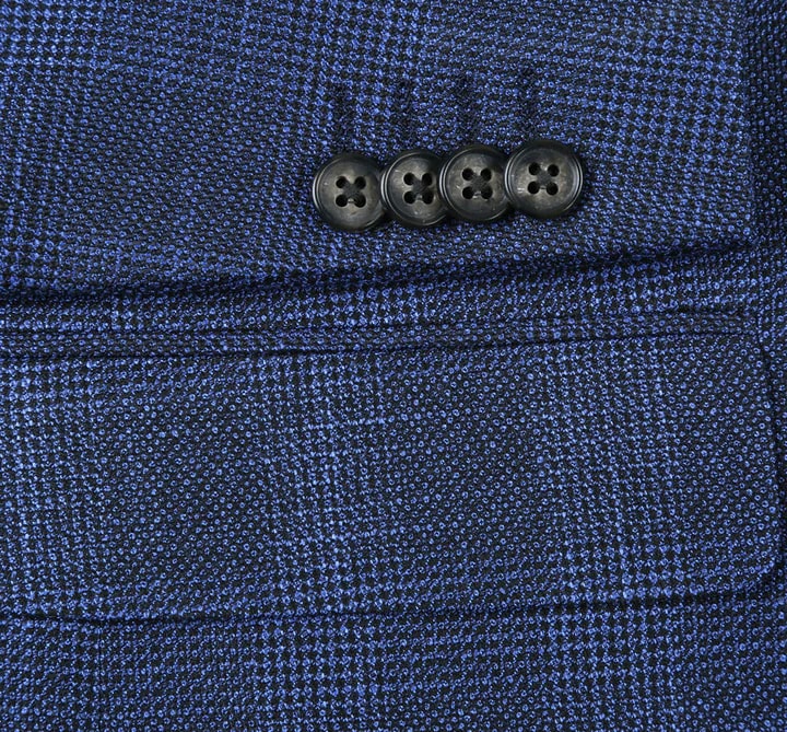 Men's Navy Windowpane Classic Fit Blazer
