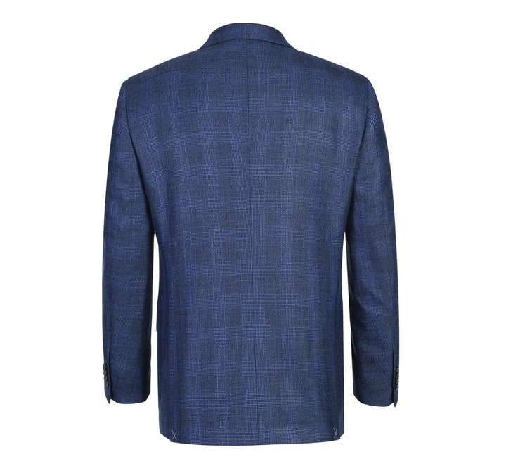 Men's Navy Windowpane Classic Fit Blazer
