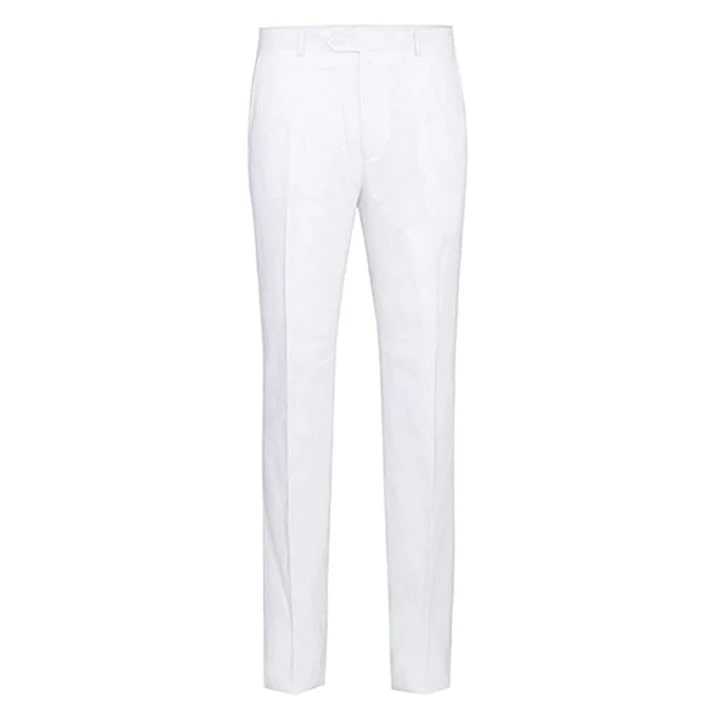 Classic White Linen Groom Suit