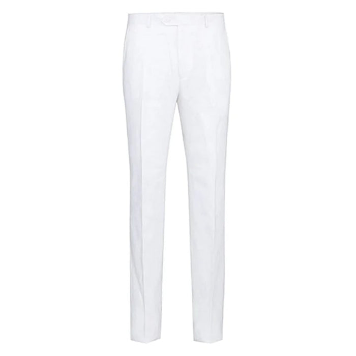 Classic White Linen Groom Suit